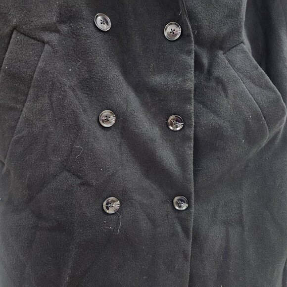 NWT Future Collective Black Double-Breasted Long Coat Size M - Picture 6 of 14